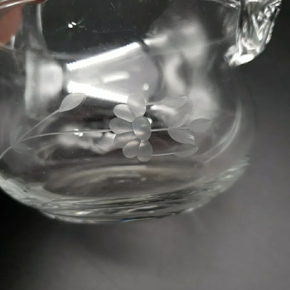 Princess House #685 Heritage Crystal Handled Basket 5" Clear Blown Glass VTG - Picture 11 of 11